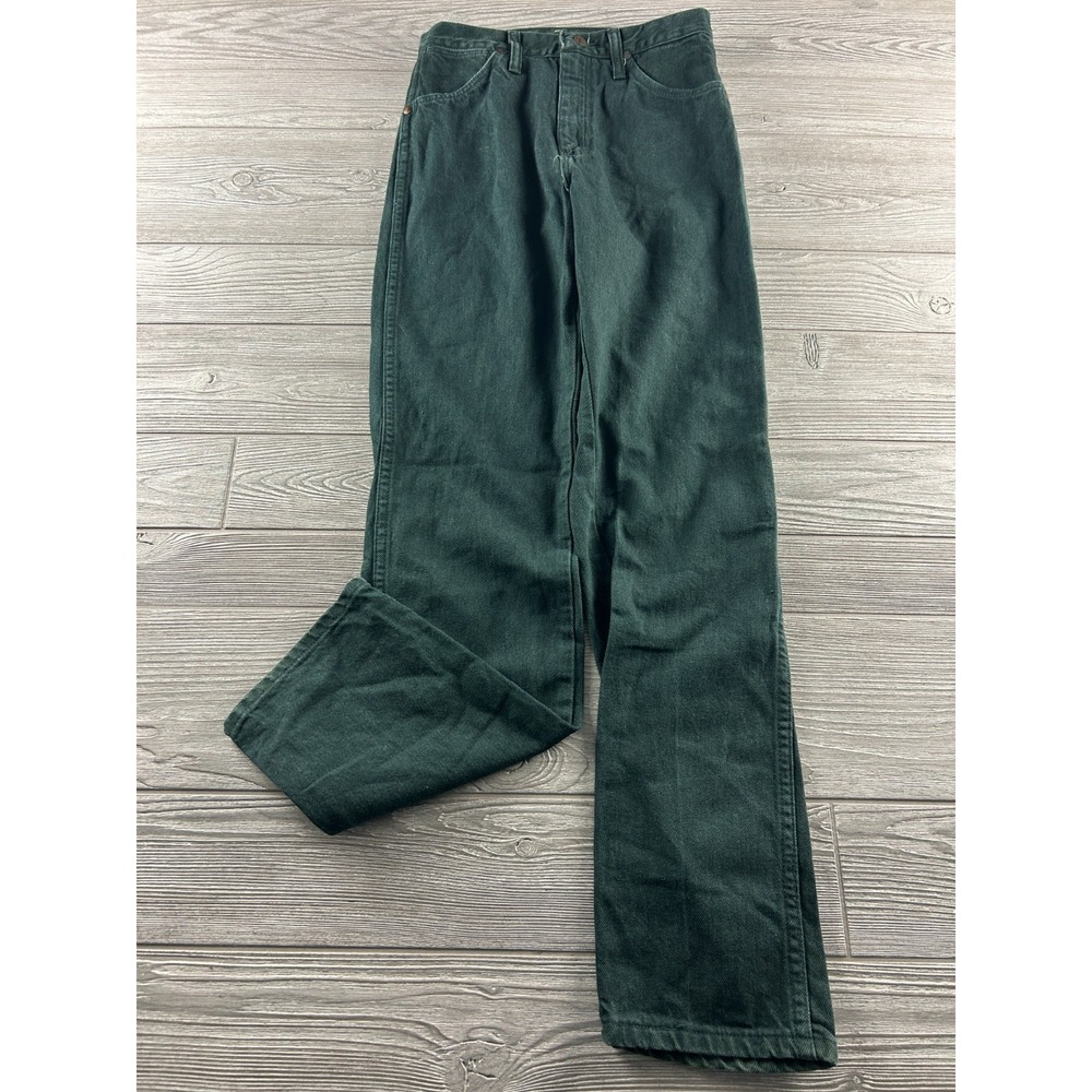 Vintage Wrangler High Waist Pine Green Jeans Women’s Tapered Leg Mom Fit 7X32